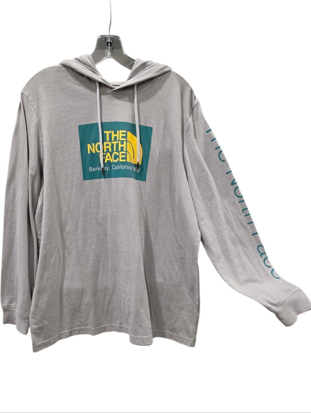 The North Face Women's Light Gray Long Sleeve Hoodie Size X-Large